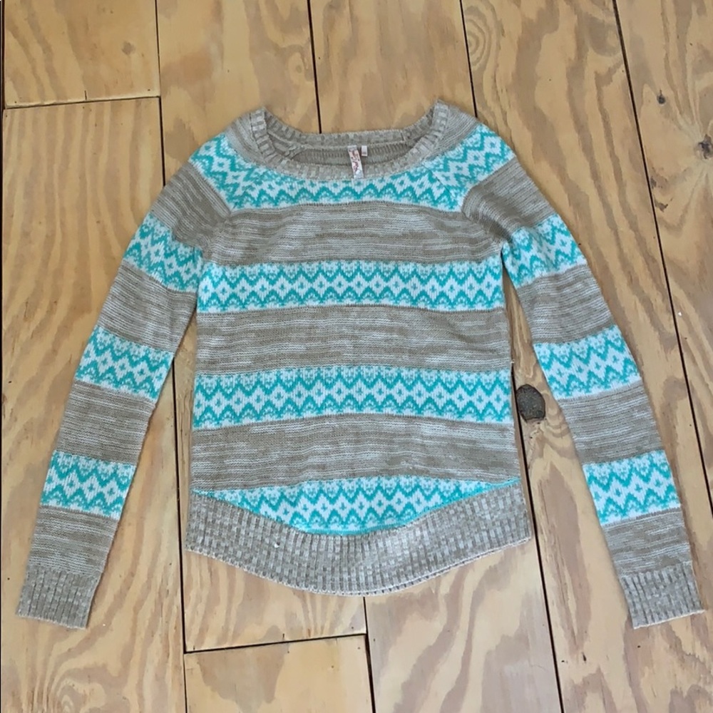Striped sweater.
